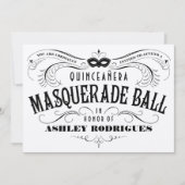 Glänzende silberne Quinceanera Einladung (Vorderseite)