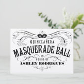 Glänzende silberne Quinceanera Einladung (Stehend Vorderseite)