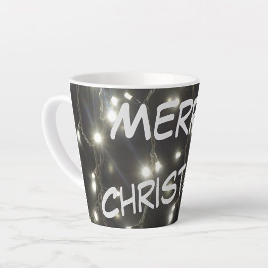 Glanzende Silver Lights Weihnachten Latte Tasse (Linke Ecke)