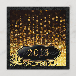 Glänzende Silvesterparty-Einladungen in Gold Einladung