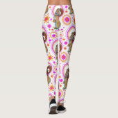 glänzende Sonne in Orange und Rosa Leggings (Rückseite)