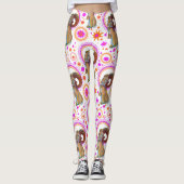 glänzende Sonne in Orange und Rosa Leggings (Vorderseite)