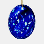 Glänzende Sterne des blauen Balls Keramik Ornament (Rechts)