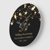 Glänzende Sterne und Zahlen Große Wanduhr (Winkel)