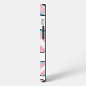 Glänzende Transgender-Stolzflagge iPhone Hülle (Linke Seite)
