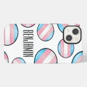 Glänzende Transgender-Stolzflagge iPhone Hülle (Rückseite (Horizontal))