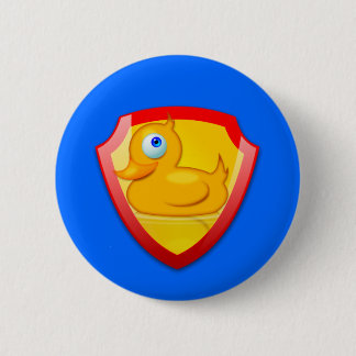 Glänzende Verteidiger-Ente Button