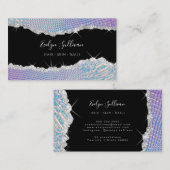 glänzende Visitenkarte aus glänzendem Leder (Vorne/Hinten)