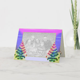 Glänzende Weihnachtsbaum-Grüße (Fotorahmen) Feiertagskarte