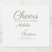 Glanzende Weinflaschen Hochzeit. Schaumweinetikett (Einzelnes Label)