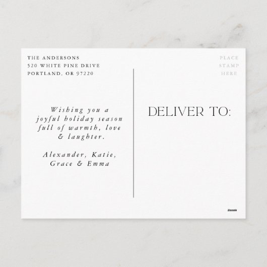 Glanzende Winterpine Frohe Weihnachten - Non-Foto (Rückseite)