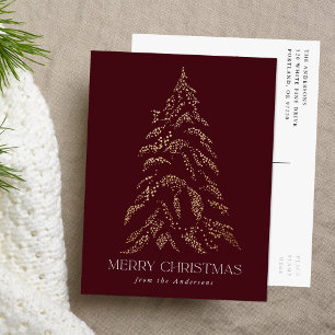 Glanzende Winterpine Frohe Weihnachten - Non-Foto