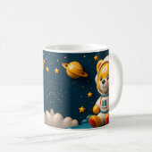 Glänzender Astronaut-Teddy Kaffeetasse (VorderseiteRechts)