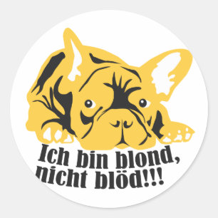 Glänzender Aufkleber "Blond Bulldog"