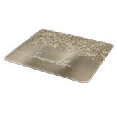 Glänzender, blasser Gold-Glamour-Name Schneidebrett (Ecke)