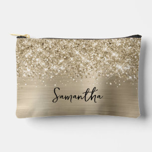 Glänzender, blasser Gold-Glamour-Name Zubehörtasche
