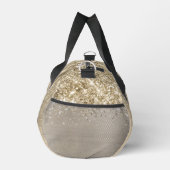 Glänzender Blassgold Glam Name Duffle Bag (Rechts)