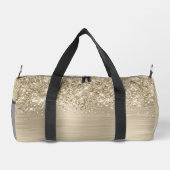 Glänzender Blassgold Glam Name Duffle Bag (Rückseite)