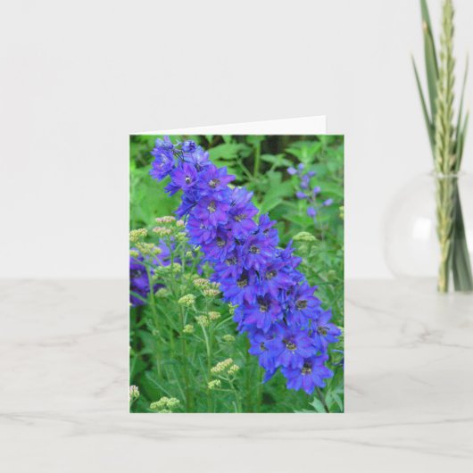 GLÄNZENDER BLAUER DELPHINIUM NOTECARD KARTE (Vorderseite)
