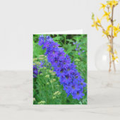 GLÄNZENDER BLAUER DELPHINIUM NOTECARD KARTE (Gelbe Blume)