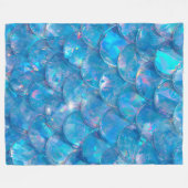 Glänzender blauer Meerjungfrau-Print Fleecedecke (Vorderseite (Horizontal))