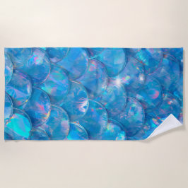 Glänzender blauer Meerjungfrau-Print Strandtuch