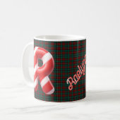 Glänzender Candy-Cane-gestreifter Weihnachtsbuchst Kaffeetasse (Vorderseite Links)