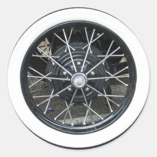 Glänzender Crome Vintage-Autoreifen-Aufkleber Runder Aufkleber