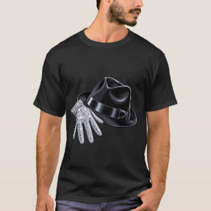 Glänzender Diamant-Handschuh und Fedora-Hut Pop-Ar T-Shirt