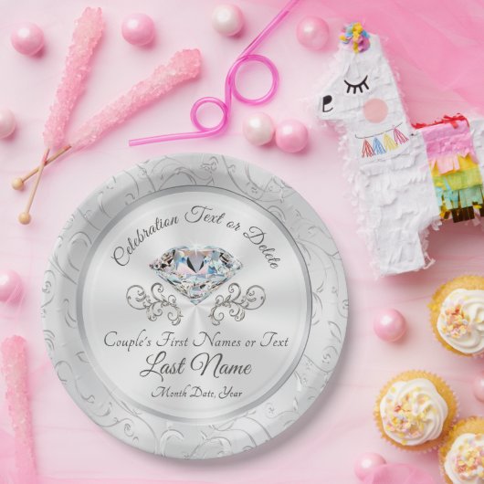 Glänzender Diamant-Hochzeits-Papier-Teller Pappteller (Party)