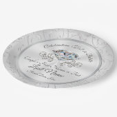 Glänzender Diamant-Hochzeits-Papier-Teller Pappteller (Schrägansicht)
