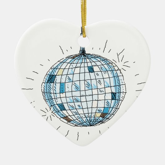 Glänzender Disco-Ball Keramikornament (Vorne)