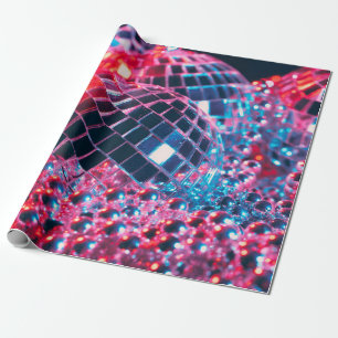 Glänzender Disco-Party-Hintergrund mit Spiegeln Bä Geschenkpapier
