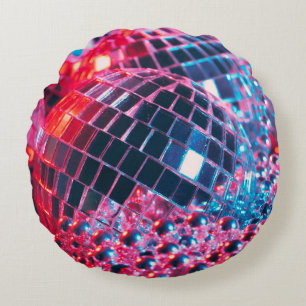 Glänzender Disco-Party-Hintergrund mit Spiegelsche Rundes Kissen