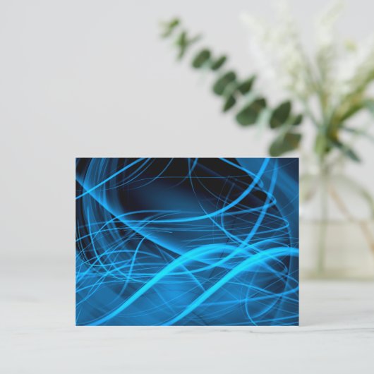 glänzender Energiehintergrund der blauen Postkarte (Stehend Vorderseite)