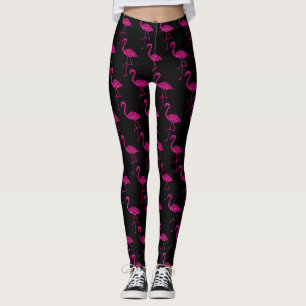 Glänzender Flamingo Rosa Glitter-Muster schwarz Leggings