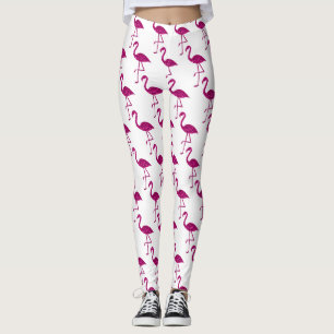 Glänzender Flamingo Rosa Glitzer Muster weiß Leggings