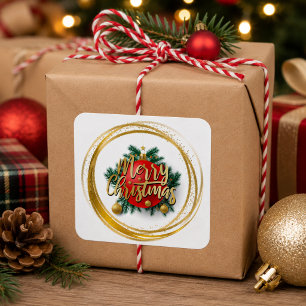 Glänzender Frohe Weihnachten Aufkleber