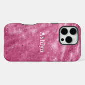 Glänzender Funkel Rosa iPhone Hülle (Rückseite (Horizontal))