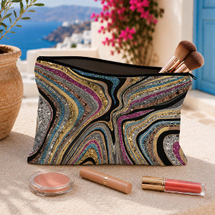 Glänzender Glamour glitzernder Mädchen-Marmor-Kuns Zubehörtasche