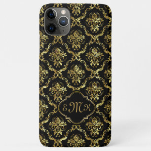 Glänzender Gold-Damaskus auf Schwarz Case-Mate iPhone Hülle