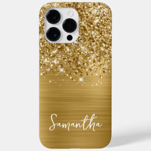 Glänzender Gold Glam Name Case-Mate iPhone 14 Pro Max Hülle