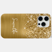 Glänzender Gold Glam Name Case-Mate iPhone Hülle (Rückseite (Horizontal))
