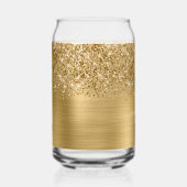 Glänzender Gold Glam Name Dosenglas (Rückseite)