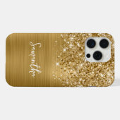 Glänzender Gold Glam Name iPhone Hülle (Rückseite (Horizontal))