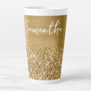Glänzender Gold Glam Name Milchtasse