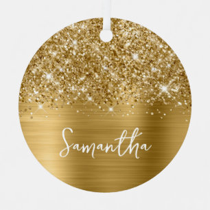 Glänzender Gold Glam Name Ornament Aus Metall