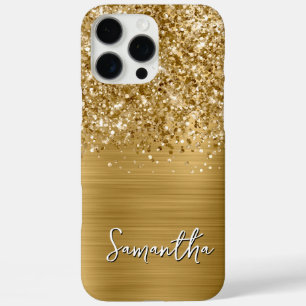 Glänzender Gold Glamour Moderner Name iPhone 16 Pro Max Hülle