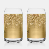 Glänzender Gold-Glamour-Name Dosenglas (Links)