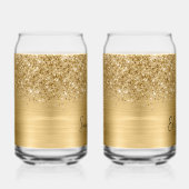 Glänzender Gold-Glamour-Name Dosenglas (Rechts)